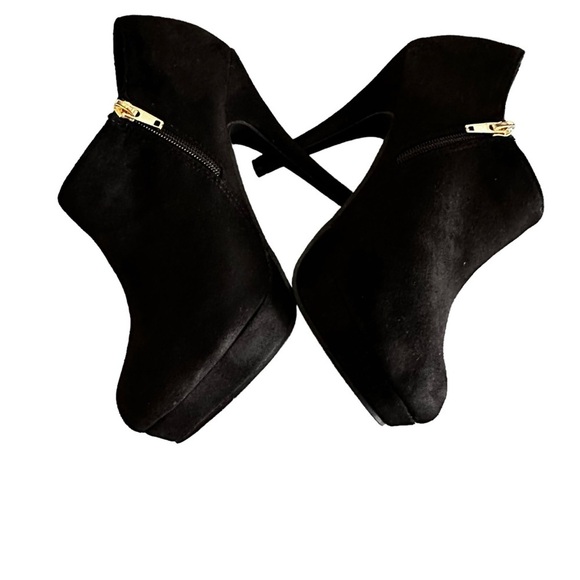 5 for $40 Faux Suede Black double zip, platform shoe ankle booties sz 40 - Picture 3 of 12